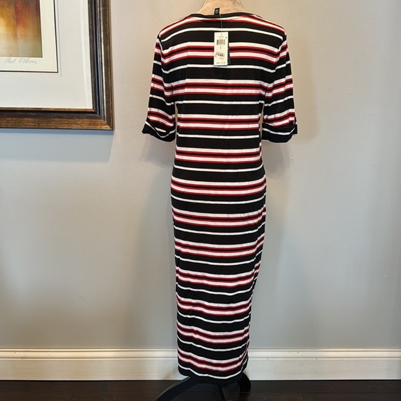 Ralph Lauren Striped Black and Red Women's cotton tshirt Dress NWT L - Picture 6 of 14